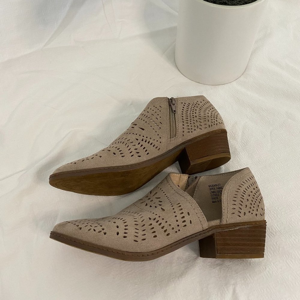 Taupe Cutout Booties